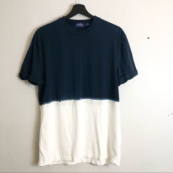 Top man color block tie dye dip dye tee shirt - Picture 1 of 4